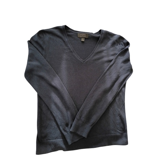 Banana Republic Forever Sweater Navy Blue V Neck Long Sleeve Knit Size S - Picture 3 of 7